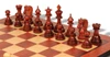 Hadrian Staunton Chess Set Padauk & Boxwood Pieces with Padauk & Bird's Eye Maple Molded Edge Board - 4.4" King