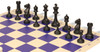 Master Series Easy-Carry Plastic Chess Set Black & Ivory Pieces with Vinyl Rollup Board - Blue