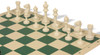 Master Series Carry-All Plastic Chess Set Black & Ivory Pieces with Vinyl Rollup Board - Green
