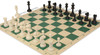 Master Series Carry-All Plastic Chess Set Black & Ivory Pieces with Vinyl Rollup Board - Green