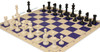 Master Series Classroom Plastic Chess Set Black & Ivory Pieces with Vinyl Rollup Board - Blue