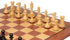 New Exclusive Staunton Chess Set Ebonized & Boxwood Pieces with Classic Mahogany Board  - 3.5" King