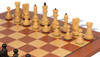 Zagreb Series Chess Set Ebonized & Boxwood Pieces with Classic  Mahogany Board - 3.875" King