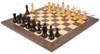 Zagreb Series Chess Set Ebony & Boxwood Pieces with Tiger Ebony Deluxe Chess Board - 3.25" King