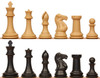 Professional Series Plastic Chess Set Black & Camel Pieces - 4.125" King