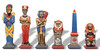 Large Egyptian Hand Painted Metal Theme Chess Set by Italfama