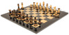 Parker Staunton Chess Set Burnt Boxwood Pieces with Black Ash Burl Chess Board - 3.75" King