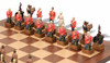British & Zulu Theme Chess Set with Classic Walnut & Maple Chess Board British & Zulu Theme Chess Set with Classic Walnut & Maple Chess Board