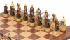Russians vs Mongols Theme Chess Set with Classic Walnut & Maple Chess Board Russians vs Mongols Theme Chess Set with Classic Walnut & Maple Chess Board