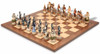 Japanese Samurai Theme Chess Set with Classic Walnut & Maple Chess Board Japanese Samurai Theme Chess Set with Classic Walnut & Maple Chess Board