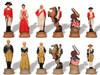 American Revolutionary War Hand Painted Theme Chess Set