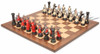 Templar Knights Theme Chess Set with Classic Walnut & Maple Chess Board