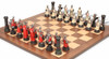 Templar Knights Theme Chess Set with Classic Walnut & Maple Chess Board