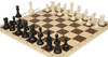 Conqueror Carry-All Plastic Chess Set Black & Ivory Pieces with Vinyl Rollup Board - Brown