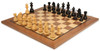 German Knight Staunton Chess Set Ebonized and Boxwood Pieces 3.25" King with Walnut Chess Board View 2