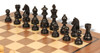 German Knight Staunton Chess Set Ebonized and Boxwood Pieces 3.25" King with Walnut Chess Board Ebonized Zoom