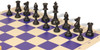 Standard Club Classroom Plastic Chess Set - Black & Camel Pieces with Vinyl Rollup Board  - Blue