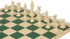 Standard Club Easy-Carry Plastic Chess Set Black & Ivory Pieces with Vinyl Rollup Board - Green