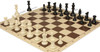 Standard Club Carry-All Plastic Chess Set Black & Ivory Pieces with Vinyl Rollup Board - Brown