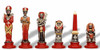 Egyptian Theme Hand Painted Metal Chess Set by Italfama