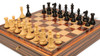 New Exclusive Staunton Chess Set Ebonized & Boxwood Pieces 3.5" King with Macassar Case
