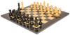 Staunton chess set ebonized boxwood pieces on black ash burl high gloss deluxe board