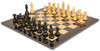 French Lardy Staunton Chess Set Ebonized & Boxwood Pieces with Black & Ash Burl Board - 3.75" King