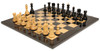 Zagreb Series Chess Set Ebonized & Boxwood Pieces with Black & Ash Burl Chess Board - 3.25" King