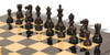 Deluxe Old Club Staunton Chess Set Ebonized & Boxwood Pieces with Black & Ash Burl Board - 3.25" King