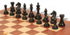 Fierce Knight Staunton Chess Set in Ebonized & Boxwood with Mahogany & Maple Deluxe Chess Board - 4" King