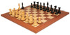 New Exclusive Staunton Chess Set in Ebonized Boxwood & Boxwood with Mahogany & Maple Deluxe Chess Board - 3.5" King