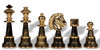 Large Classic Staunton Variegated Gold & Silver Chess Set with Gray & Variegated Framed Chess Board