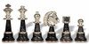 Large Classic Staunton Variegated Gold & Silver Chess Set with Gray & Variegated Framed Chess Board