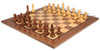 Deluxe Old Club Staunton Chess Set Golden Rosewood & Boxwood Pieces with Classic Walnut Board - 3.75" King