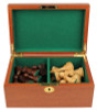 Classic Mahogany Chess Piece Box With Green Baize Lining- Large