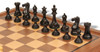 New Exclusive Staunton Chess Set in Ebony & Boxwood with Walnut Chess Case - 3" King