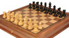 Deluxe Old Club Staunton Chess Set - Ebony & Boxwood Pieces - Walnut Two-Drawer Chess Case - 3.25" King
