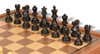 Deluxe Old Club Staunton Chess Set - Ebony & Boxwood Pieces - Walnut Two-Drawer Chess Case - 3.25" King
