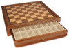 Deluxe Old Club Staunton Chess Set - Ebony & Boxwood Pieces - Walnut Two-Drawer Chess Case - 3.25" King