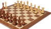 New Exclusive Staunton Chess Set Acacia & Boxwood Pieces with Sunrise Walnut Chess Board - 3.5" King