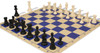 Club Special Silicone Chess Set Black & Ivory Pieces with Blue & Buff Silicone Board - 3.5" King