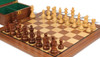 French Lardy Staunton Chess Set Golden Rosewood & Boxwood Pieces with Classic Walnut Board & Box - 3.25" King