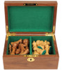 British Staunton Chess Set in Golden Rosewood & Boxwood with Classic Walnut Board & Box - 3.5" King