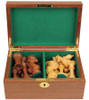 New Exclusive Staunton Chess Set Golden Rosewood & Boxwood Pieces with Walnut Chess Box - 3.5" King