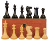 New Exclusive Staunton Chess Set Ebony & Boxwood Pieces with Mahogany Chess Box  - 4" King