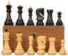 Zagreb Series Chess Set Ebonized & Boxwood Pieces with Walnut Chess Box - 3.25" King