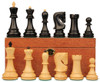 Zagreb Series Chess Set Ebony & Boxwood Pieces with Mahogany Chess Box - 3.87" King