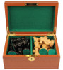 Deluxe Old Club Staunton Chess Set Ebony & Boxwood Pieces with Classic Mahogany Board & Box - 3.75" King