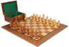 Zagreb Series Chess Set Golden Rosewood & Boxwood Pieces with Classic Walnut Board & Box - 3.25" King