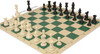 Standard Club Easy-Carry Triple Weighted Plastic Chess Set Black & Ivory Pieces with Vinyl Rollup Board - Green